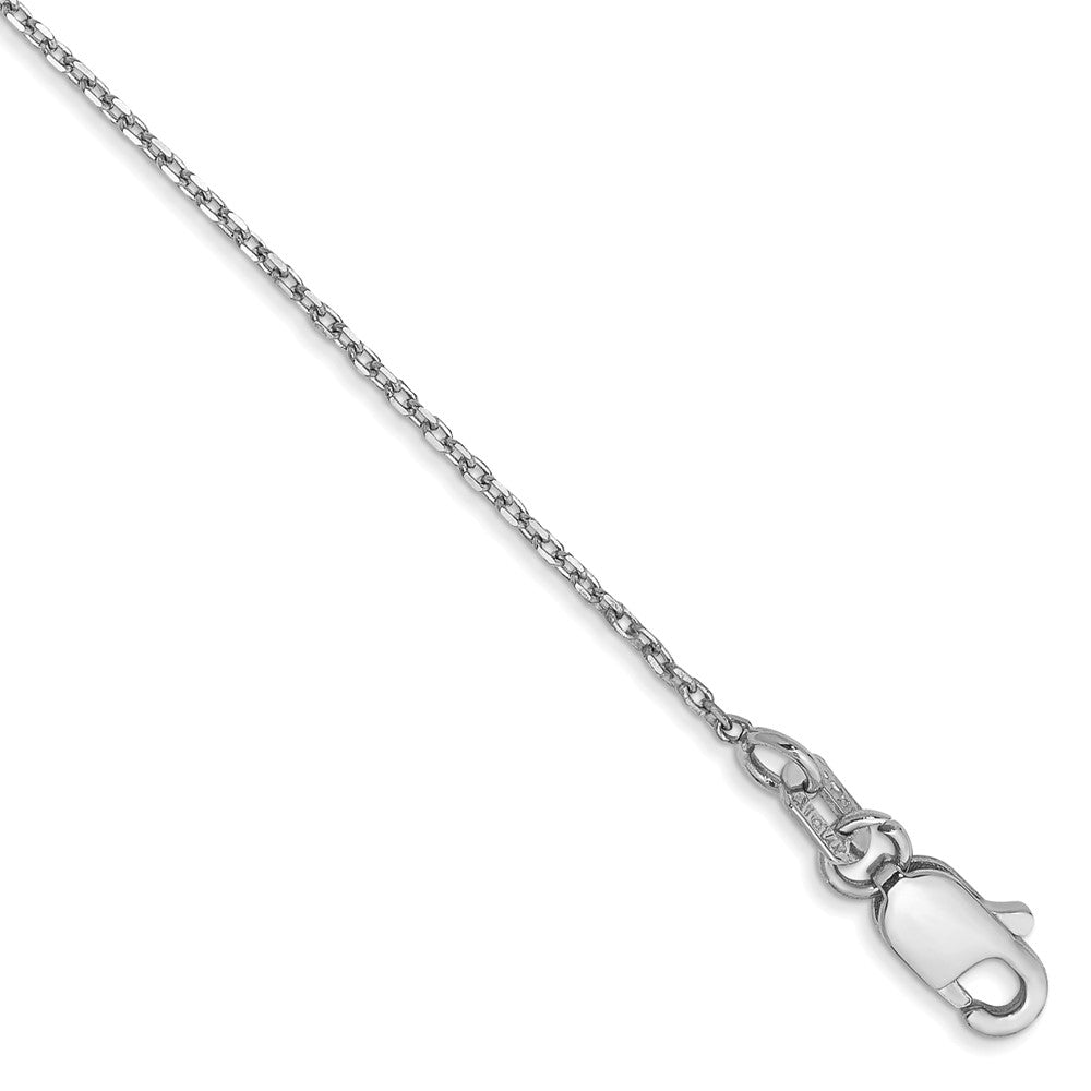 14k White Gold 1.0mm D/C Forzantine Cable Chain Bracelet (0.99 grams)