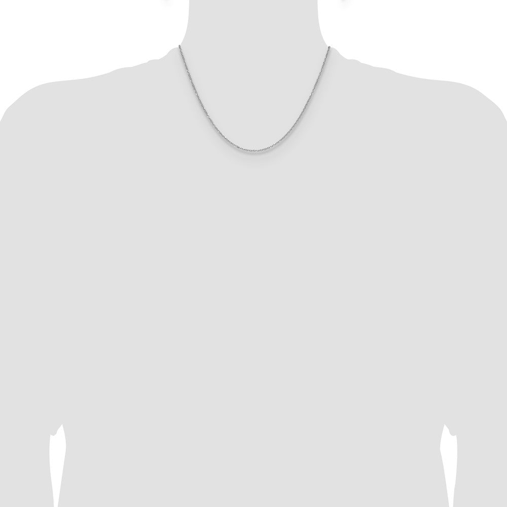 14k White Gold 1.4mm D/C Forzantine Cable Chain (2.42 grams)