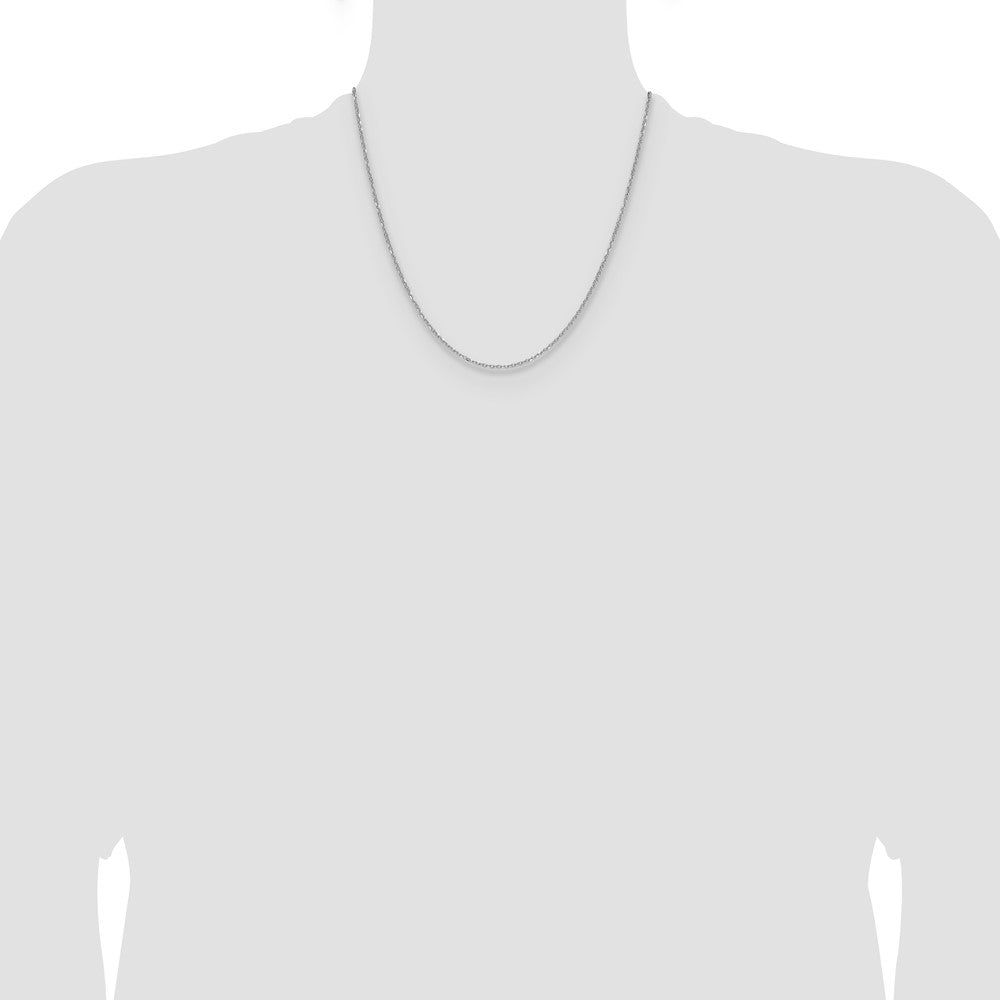 14k White Gold 1.4mm D/C Forzantine Cable Chain (2.42 grams)