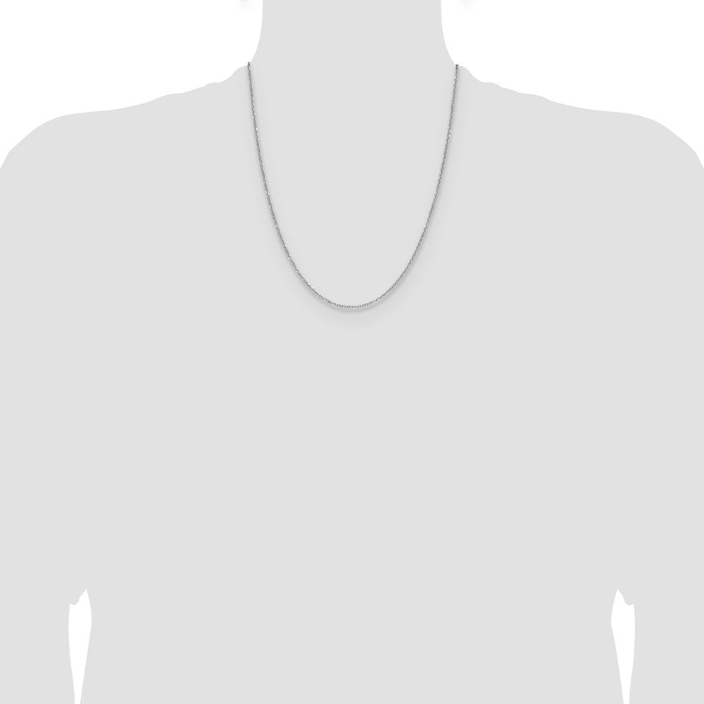 14k White Gold 1.4mm D/C Forzantine Cable Chain (2.42 grams)