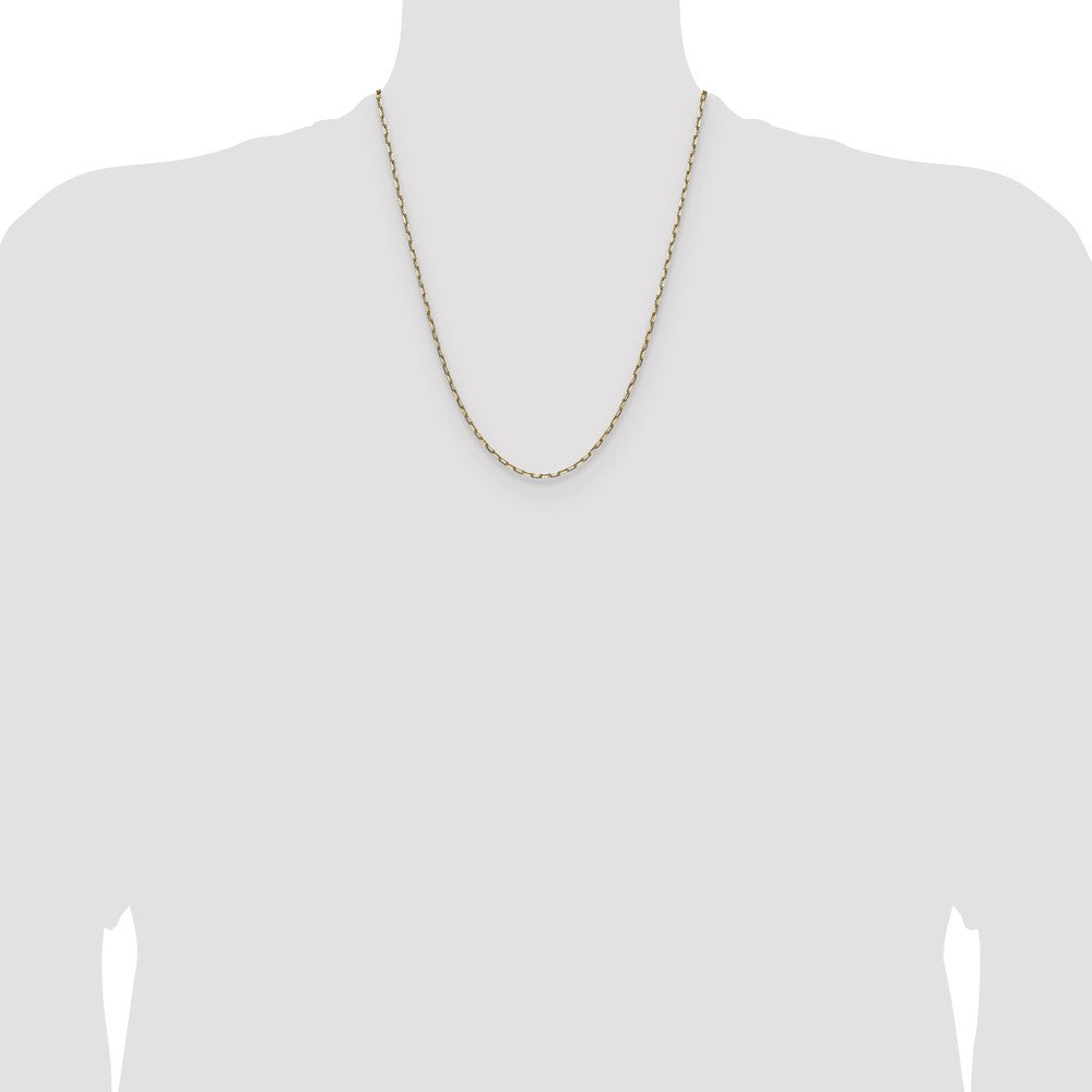 14k 2.1mm Solid Beveled Paperclip Chain (3.94 grams)