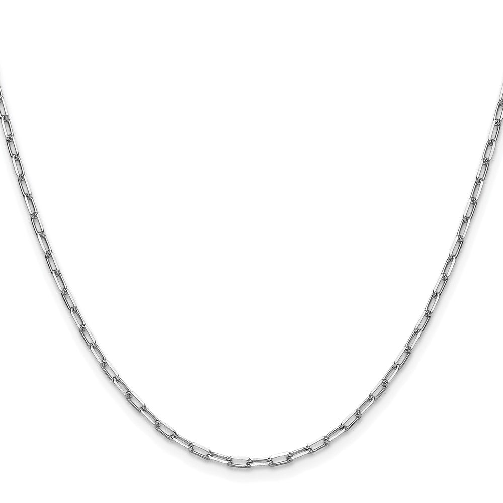 14k White Gold 2.1mm Solid Beveled Paperclip Chain (3.87 grams)