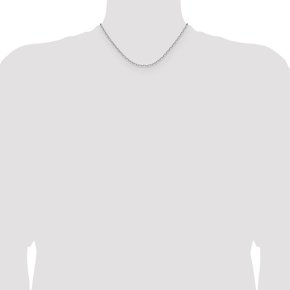 14k White Gold 2.1mm Solid Beveled Paperclip Chain (3.87 grams)