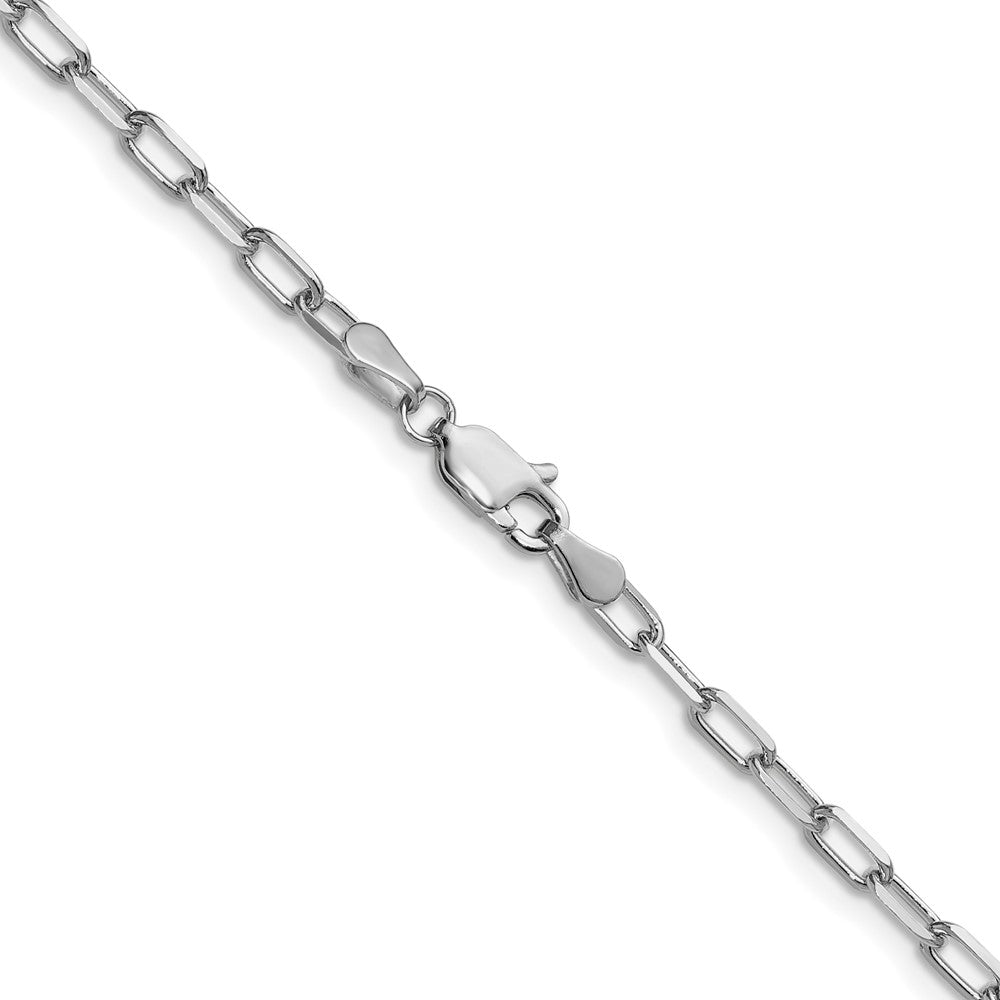 14k White Gold 3.0mm Solid Beveled Paperclip Chain (6.49 grams)