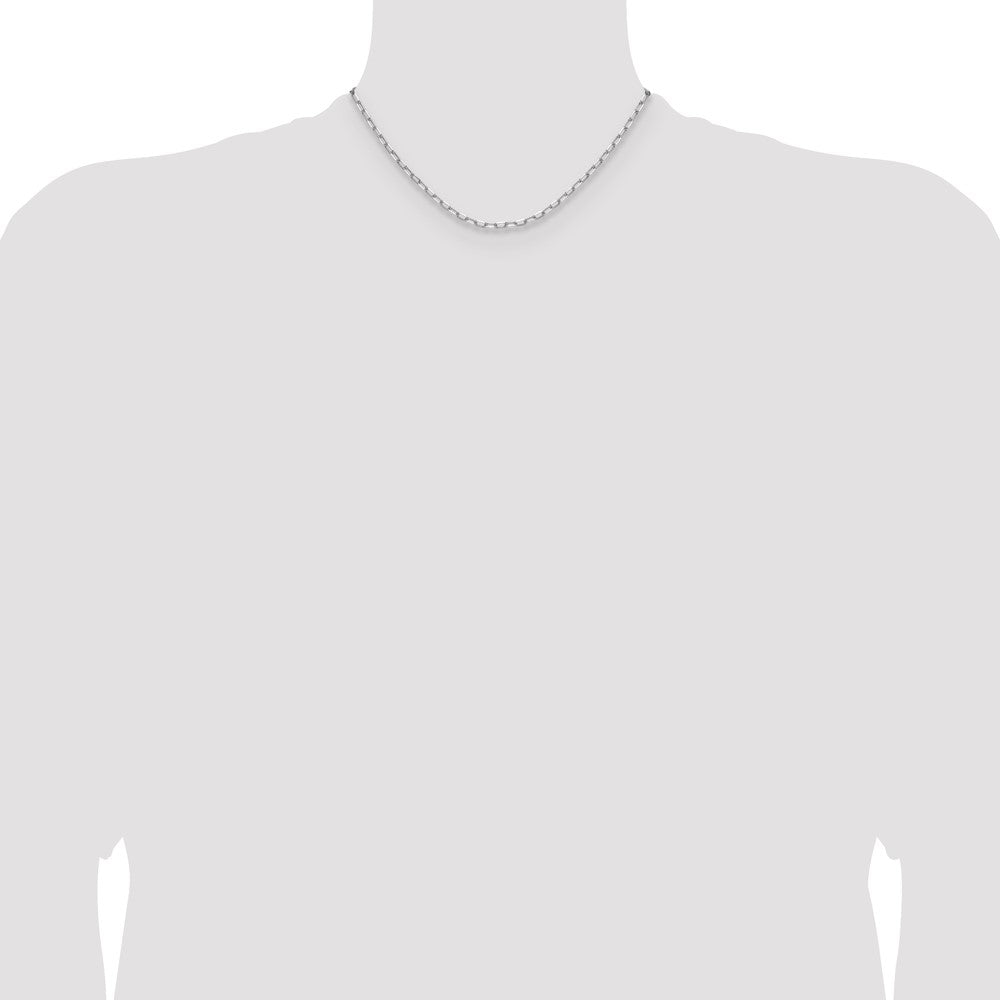 14k White Gold 3.0mm Solid Beveled Paperclip Chain (6.49 grams)