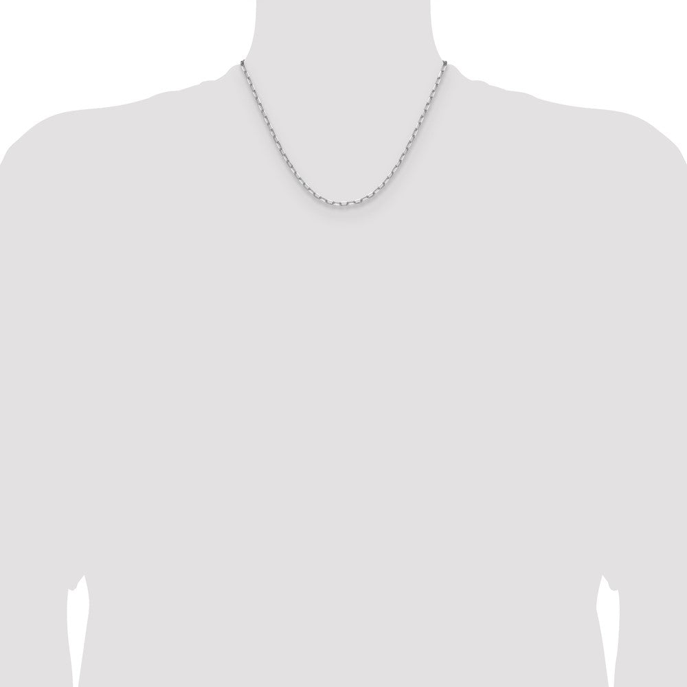 14k White Gold 3.0mm Solid Beveled Paperclip Chain (6.49 grams)