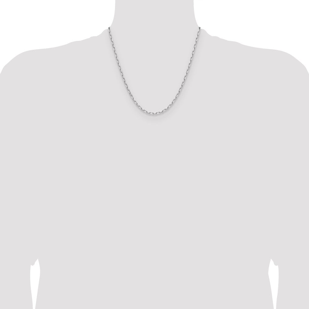 14k White Gold 3.0mm Solid Beveled Paperclip Chain (6.49 grams)