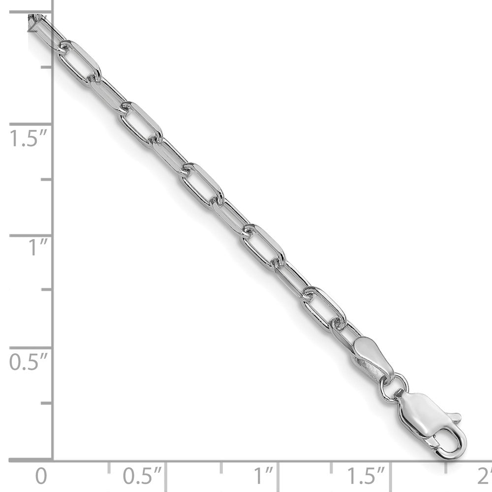 14k White Gold 3.0mm Solid Beveled Paperclip Chain Bracelet (3.09 grams)