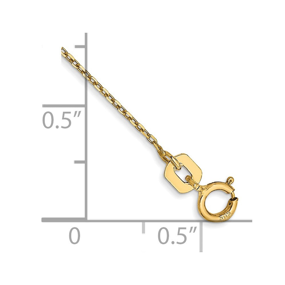 14k .8mm D/C Cable with Spring Ring Clasp Chain Bracelet (0.59 grams)