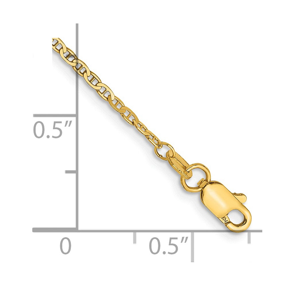 14k 1.5mm Lightweight Flat Anchor Link Chain Bracelet (1.23 grams)
