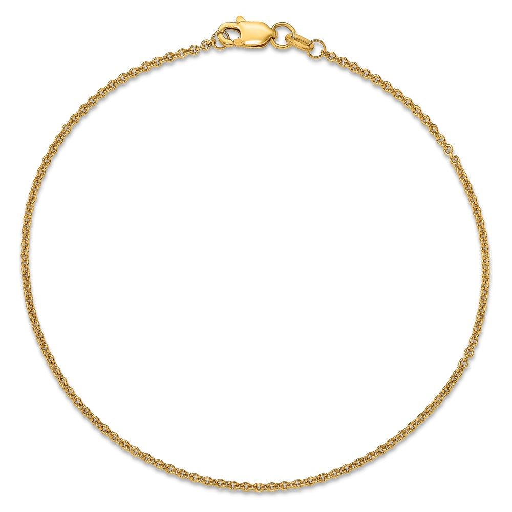 14k 1.4mm Round Open Link Cable Chain Bracelet (1.53 grams)
