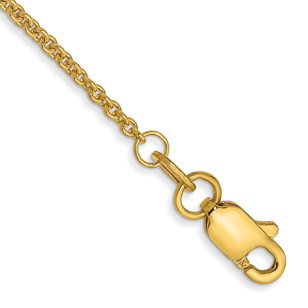 14k 1.4mm Round Open Link Cable Chain Bracelet (1.53 grams)