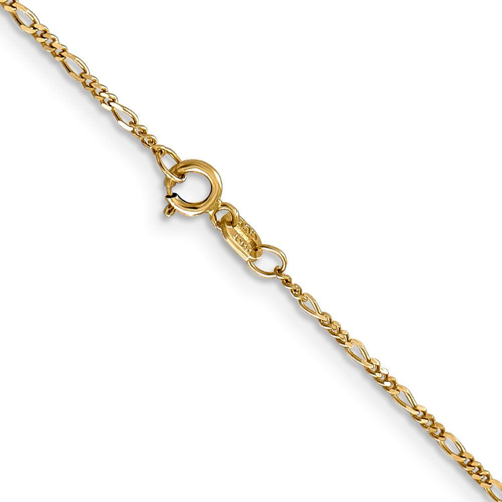 14k 1.25mm Flat Figaro Pendant Chain (1.32 grams)