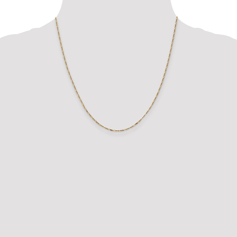 14k 1.25mm Flat Figaro Pendant Chain (1.32 grams)