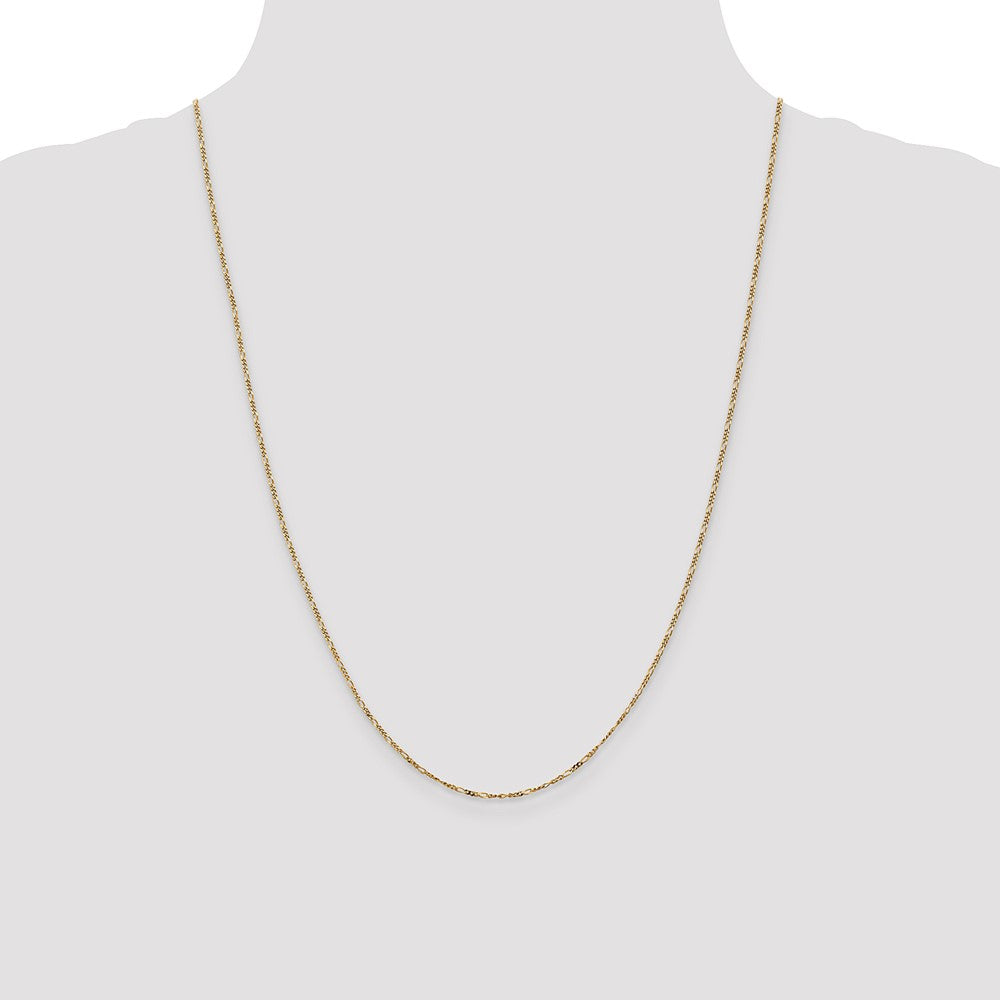 14k 1.25mm Flat Figaro Pendant Chain (1.32 grams)