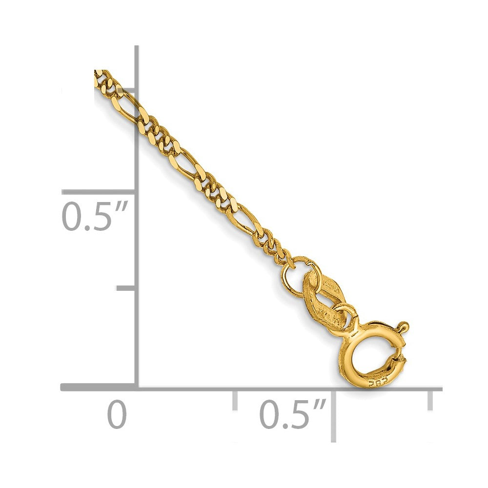 14k 1.25mm Flat Figaro Chain Bracelet (0.91 grams)