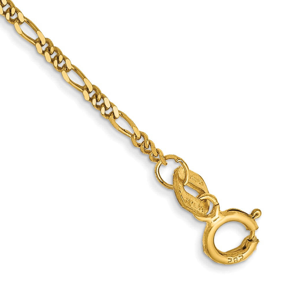 14k 1.25mm Flat Figaro Chain Bracelet (0.91 grams)