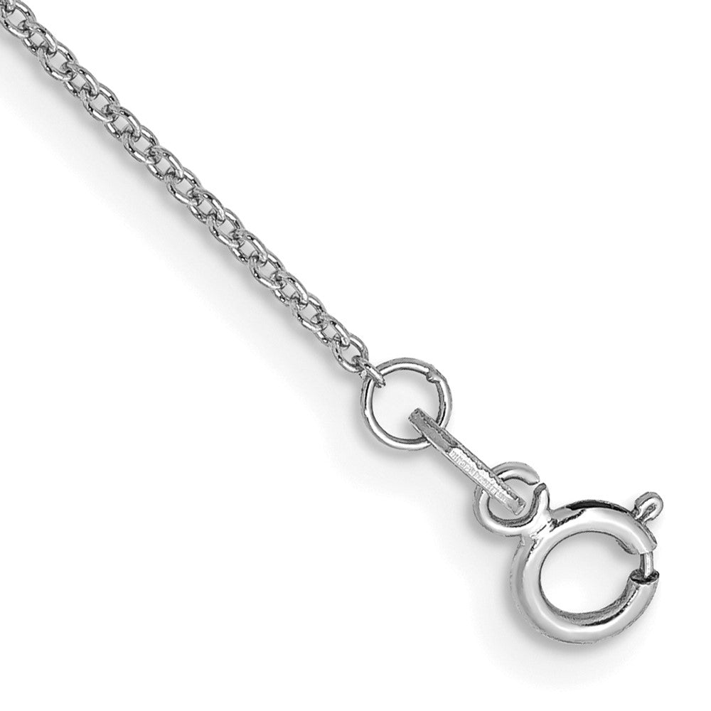 14k WG .9mm Cable with Spring Ring Clasp Chain Bracelet (0.68 grams)