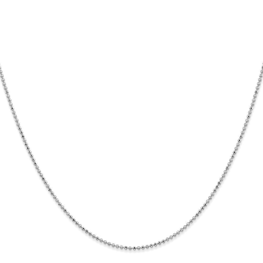 14k WG 1.2mm D/C Beaded Pendant Chain (2.08 grams)