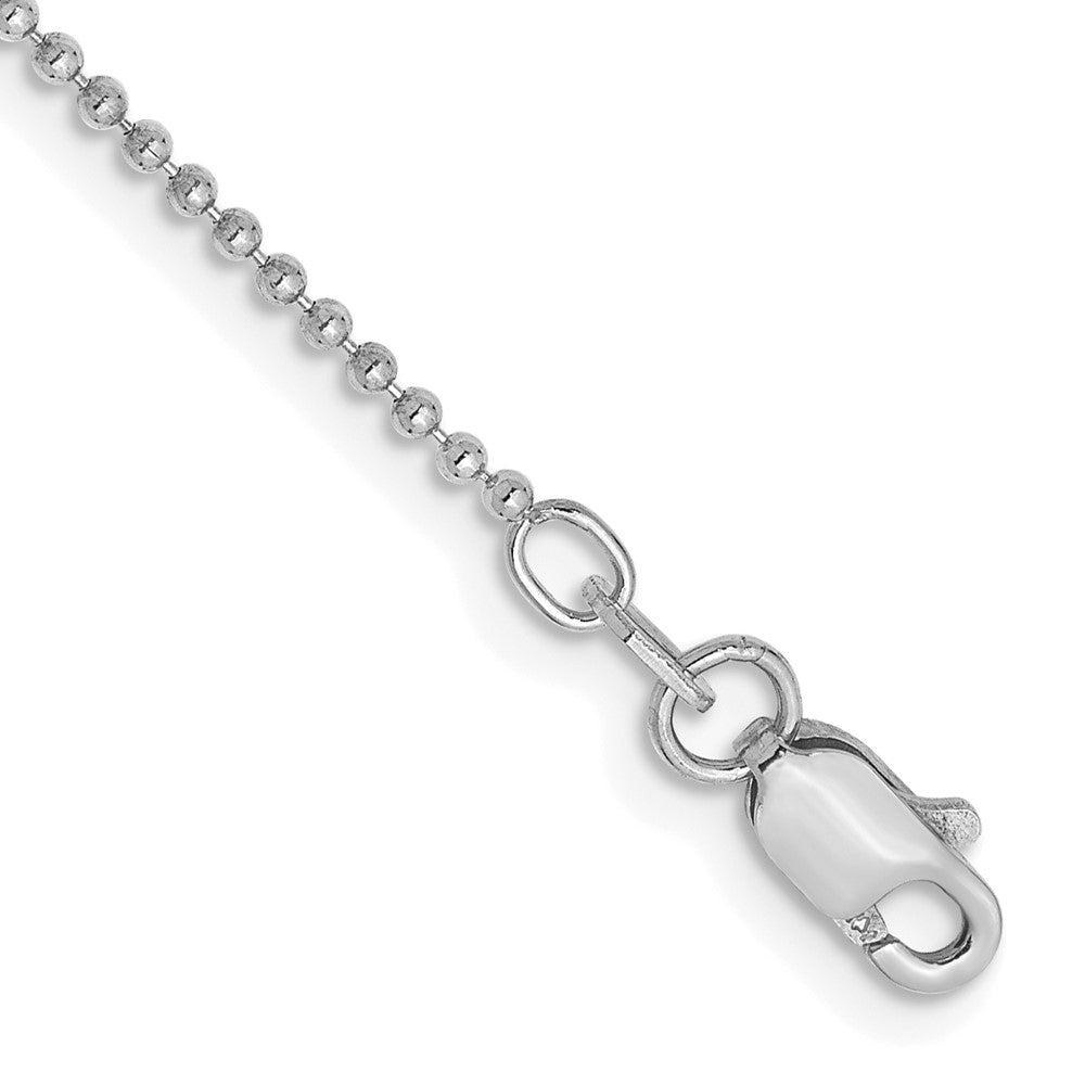 14k WG 1.2mm D/C Beaded Chain Bracelet (1.48 grams)