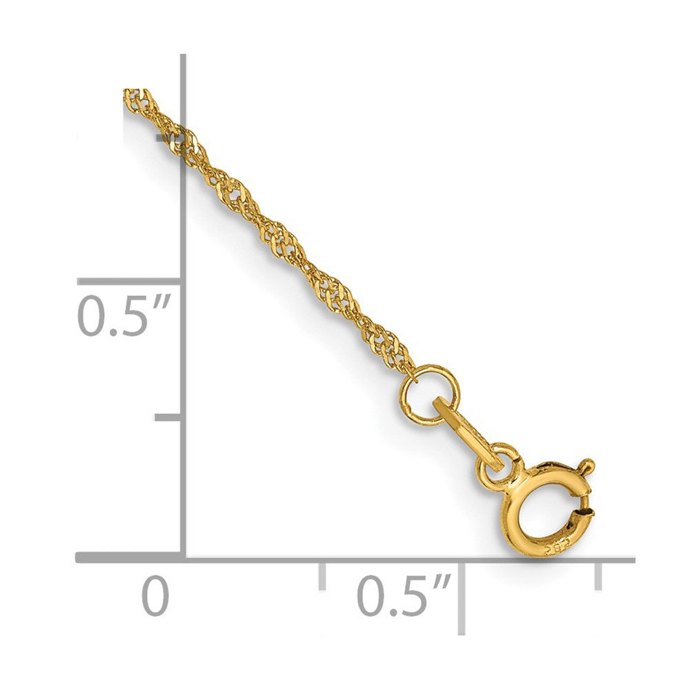 14k 1.10mm Singapore Chain Bracelet (0.42 grams)