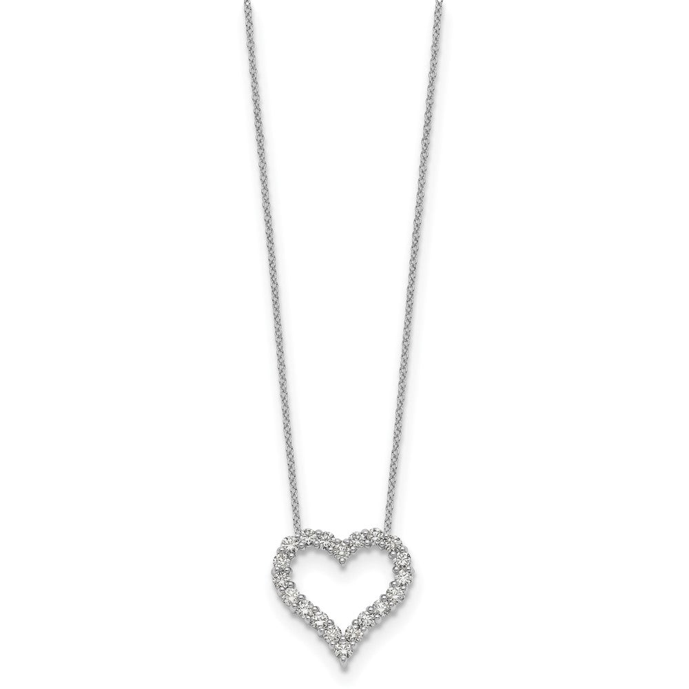 14k White Gold 1 carat Diamond Heart 18 inch Necklace (1.66 grams)