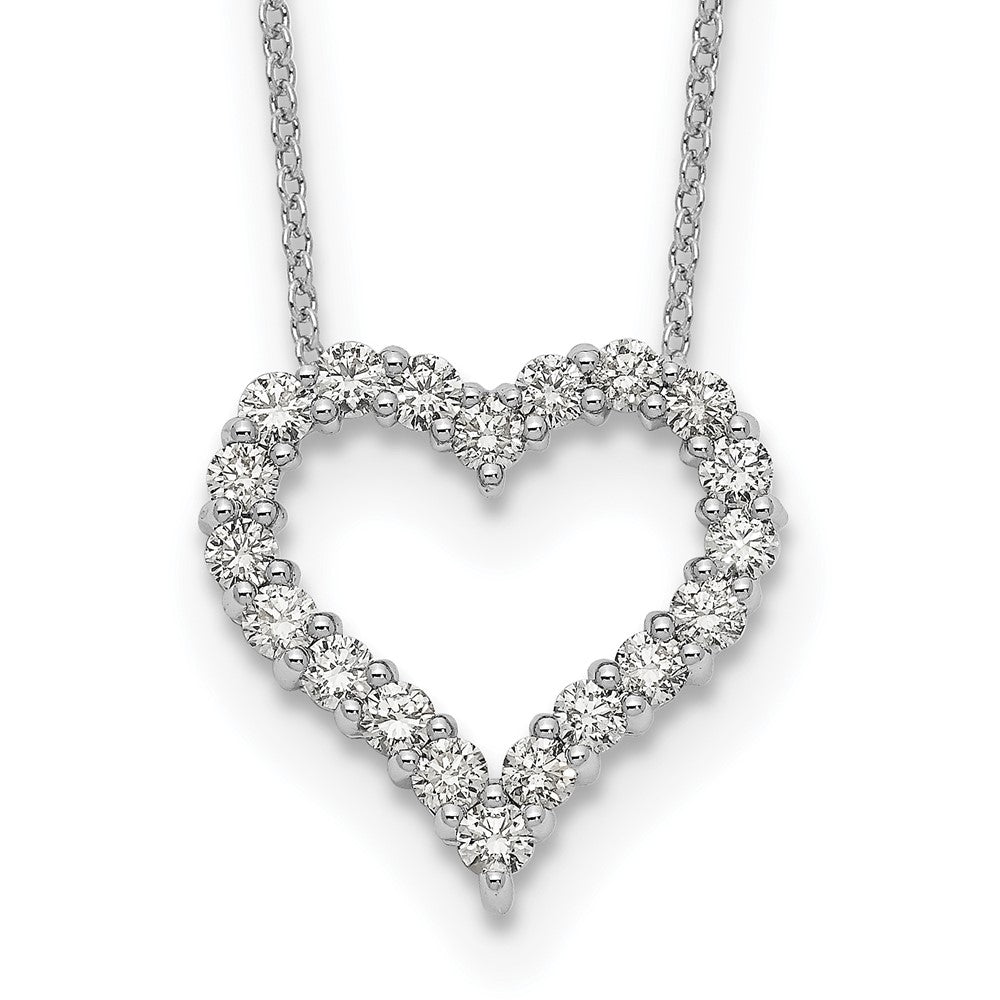 14k White Gold 1 carat Diamond Heart 18 inch Necklace (1.66 grams)