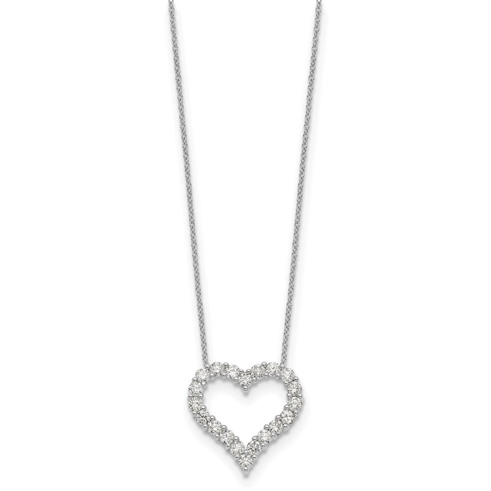 14k White Gold 1.5 carat Diamond Heart 18 inch Necklace (1.9 grams)
