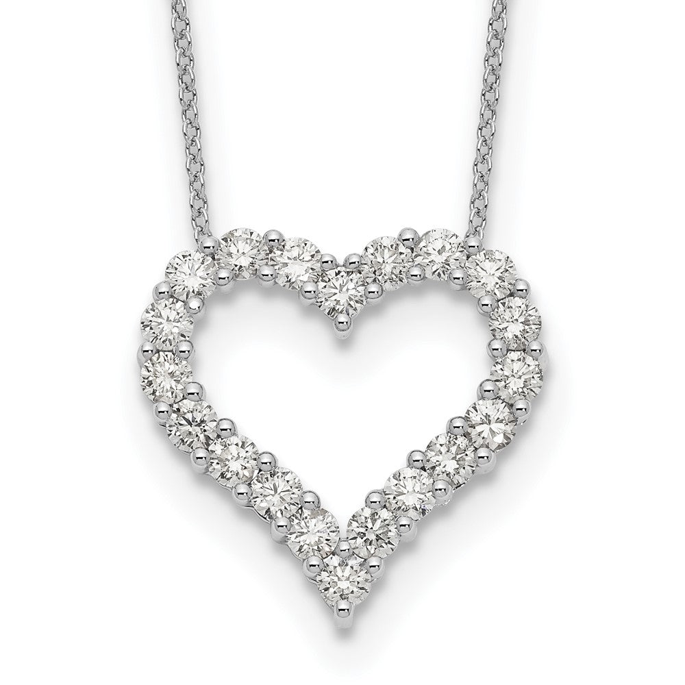 14k White Gold 1.5 carat Diamond Heart 18 inch Necklace (1.9 grams)