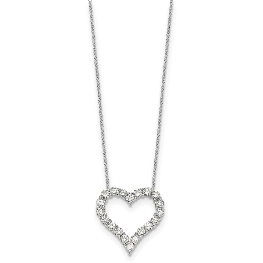 14k White Gold 2 carat Diamond Heart 18 inch Necklace (2.57 grams)