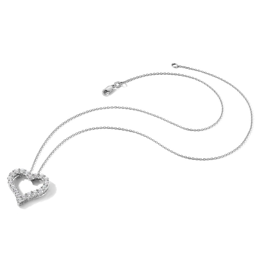 14k White Gold 1.5 carat Diamond Heart 18 inch Necklace (1.9 grams)