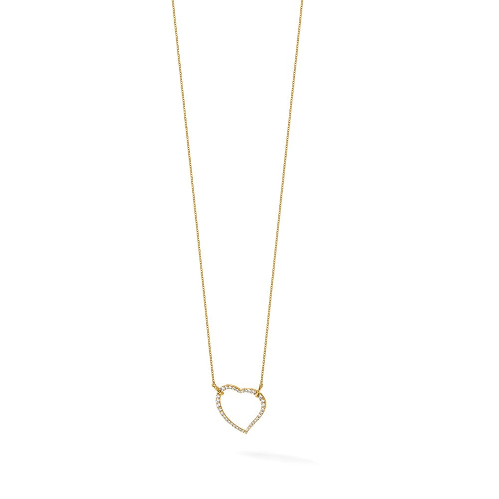 14k Polished 3/4 carat Diamond Heart 18 inch Necklace (3.37 grams)