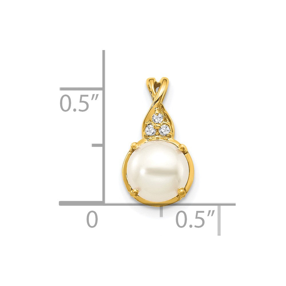 14k FWC Pearl and Diamond Pendant (1.02 grams)