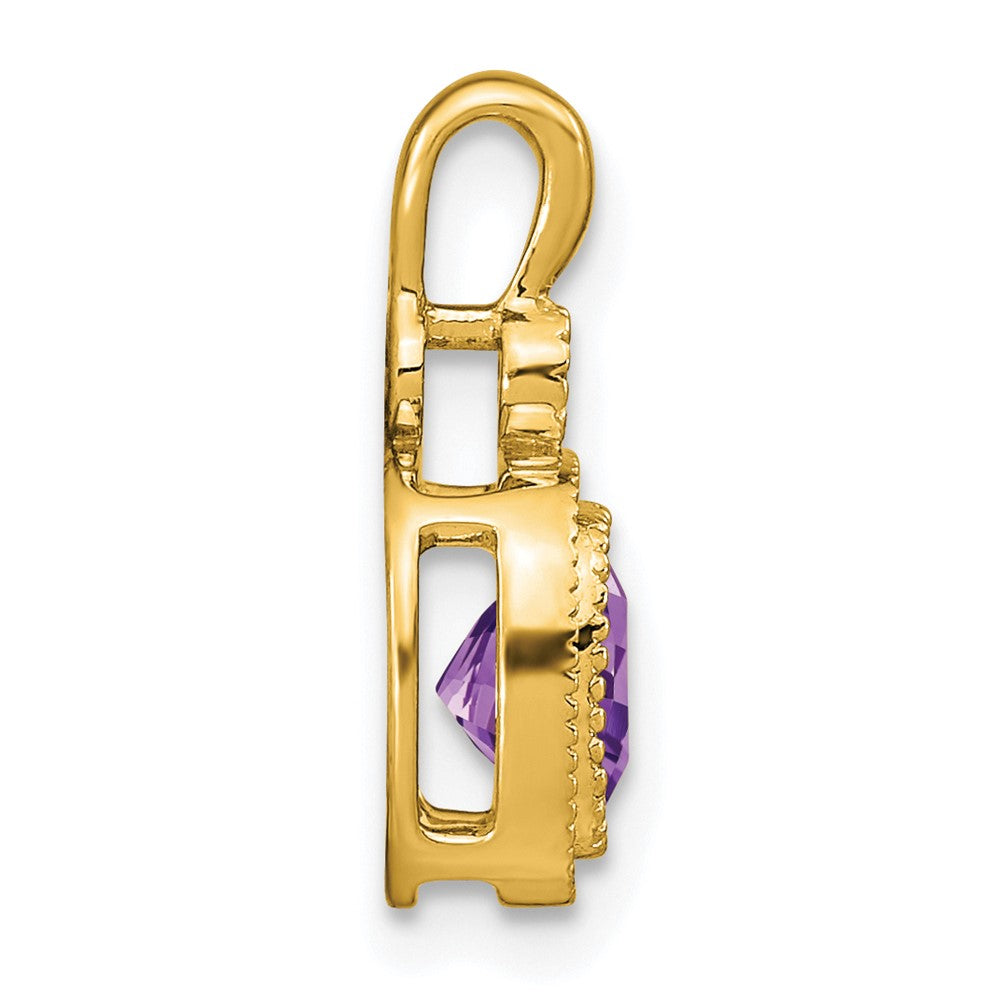 14k Cushion Amethyst and Diamond Pendant (1.3 grams)
