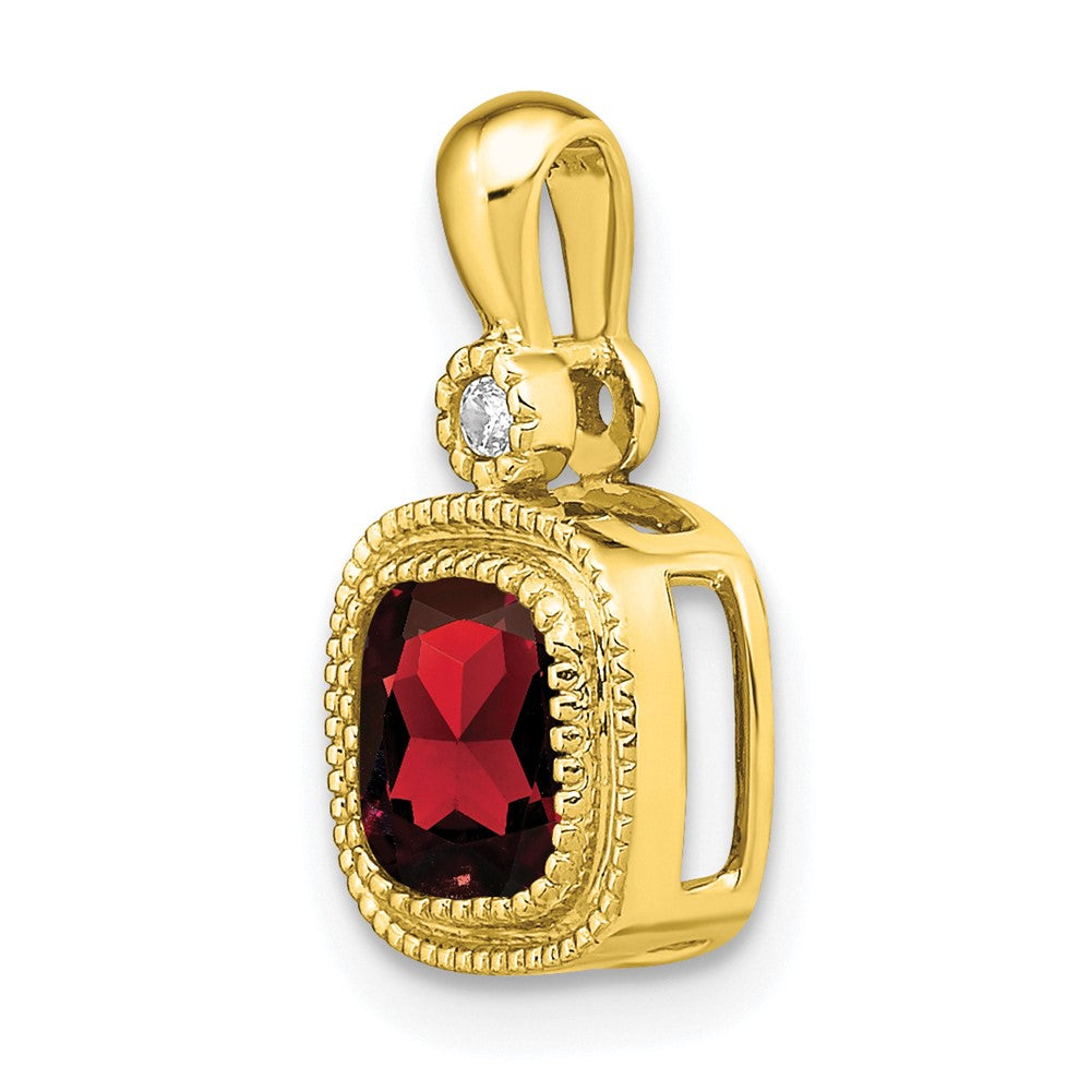 14k Cushion Garnet and Diamond Pendant (1.3 grams)