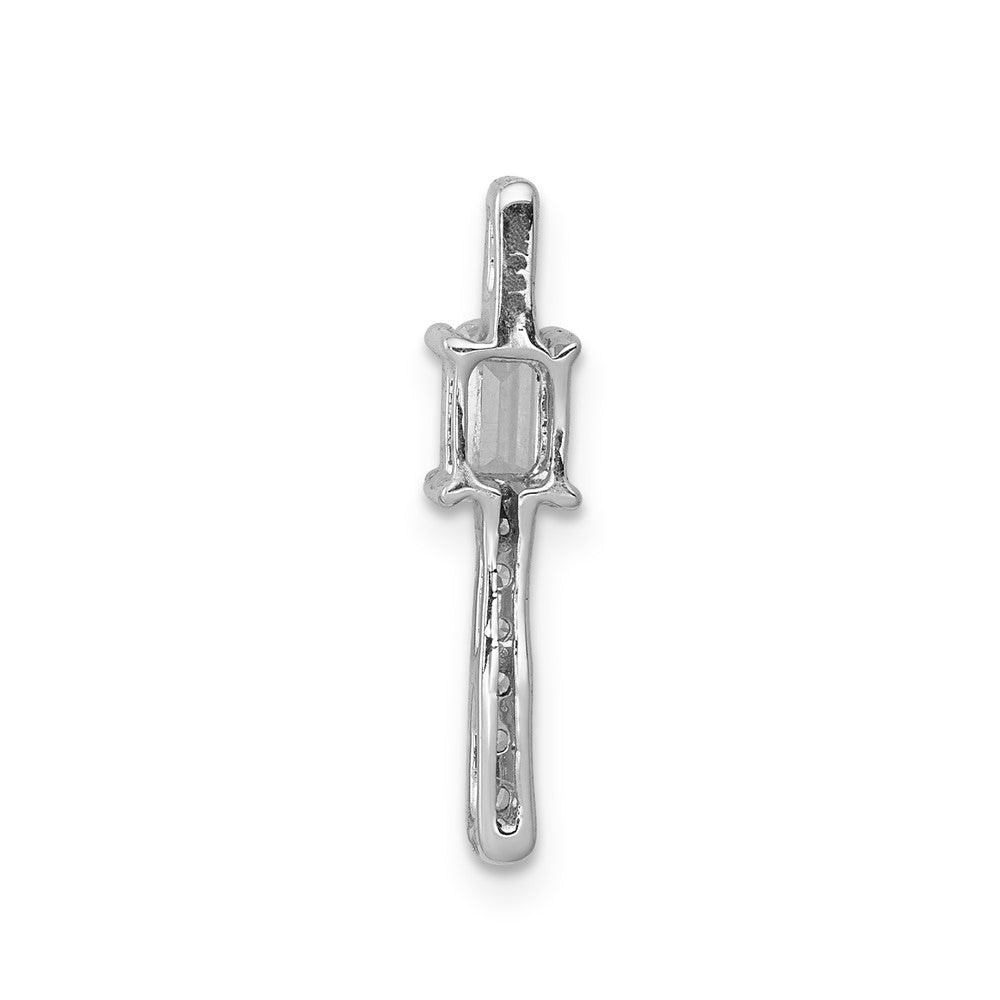 14k White Gold Diamond and .24 Sapphire Fancy Chain Slide (0.8 grams)