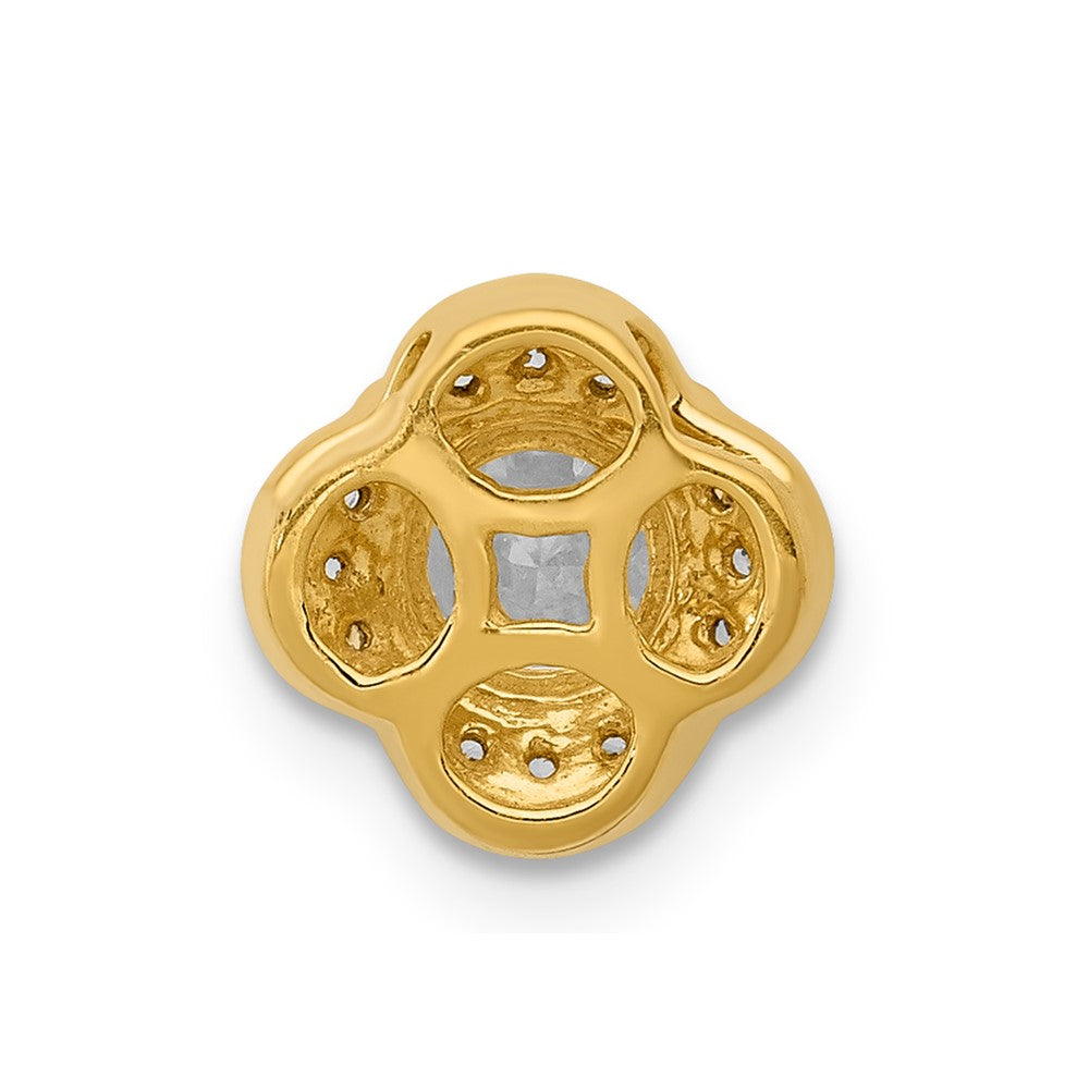 14k 1/15ct. Diamond and .33 Sapphire Fancy Chain Slide (0.85 grams)