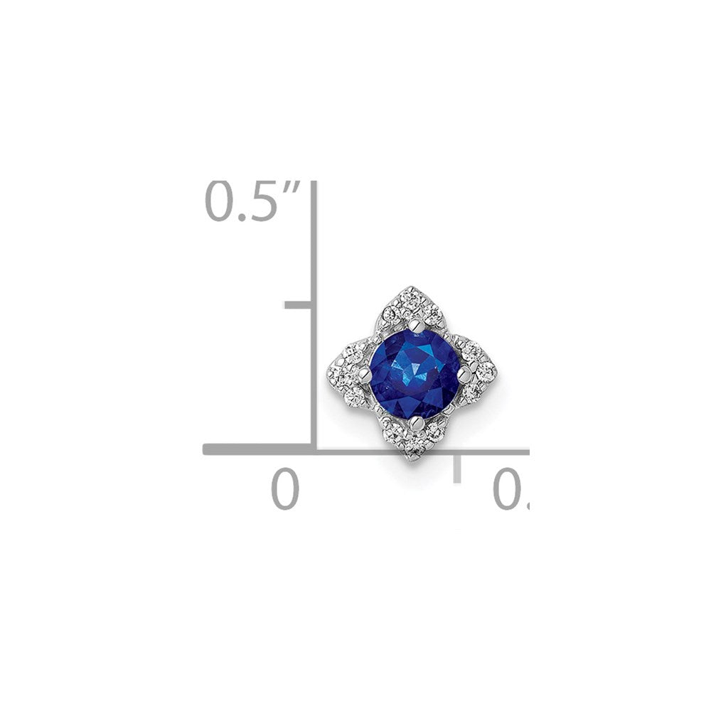 14k White Gold Diamond and Sapphire Pendant (0.45 grams)