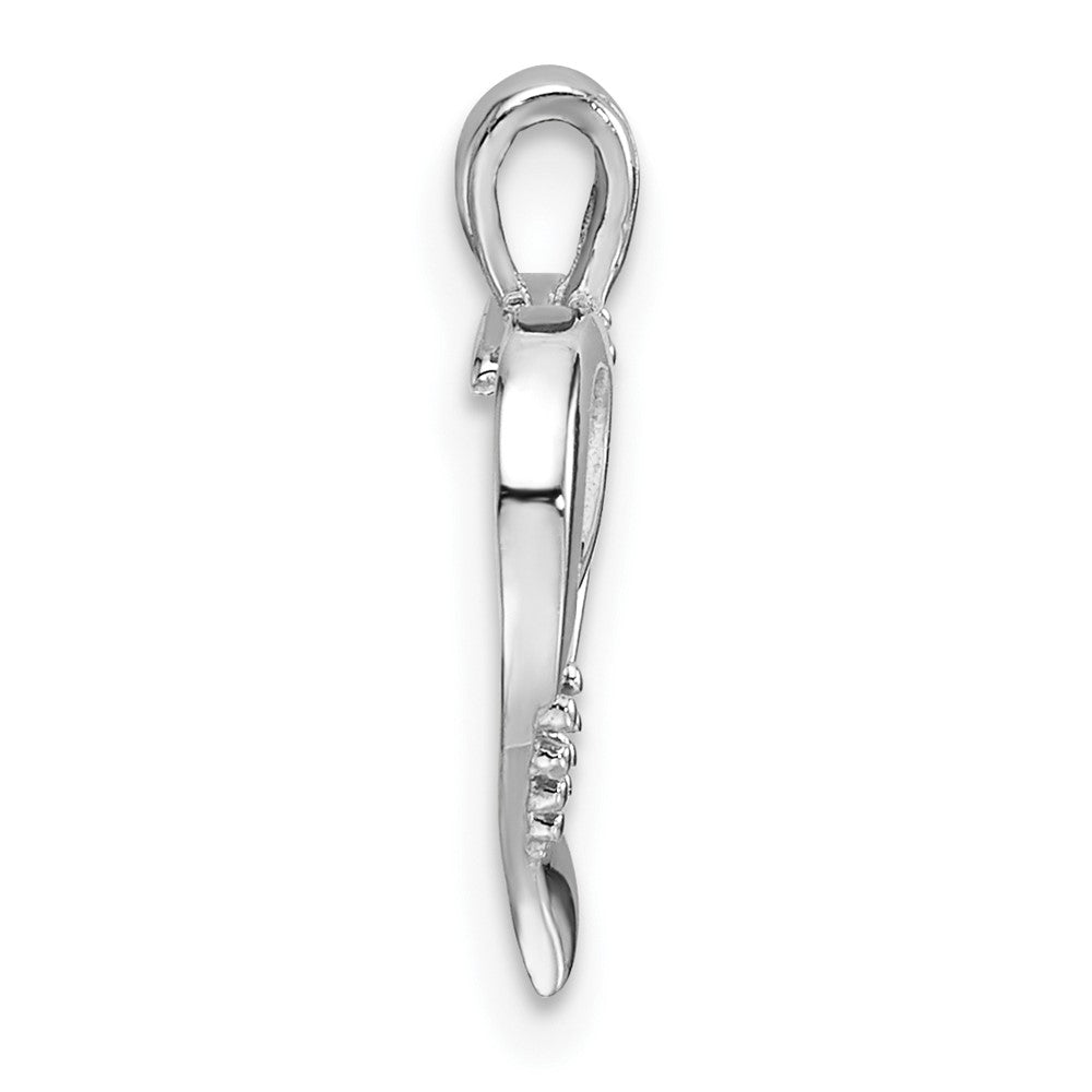 14k White Gold Heart Cross Pendant Mounting (0.73 grams)