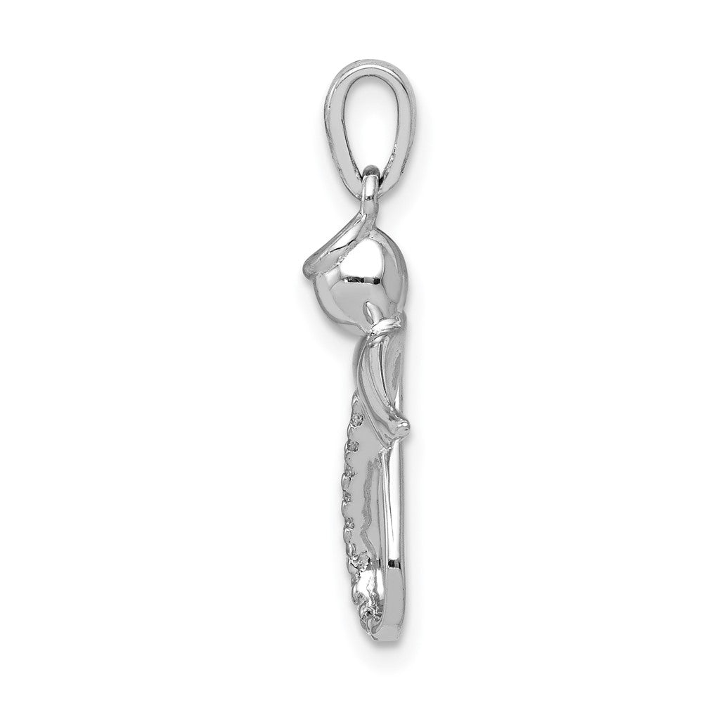 14k White Gold Diamond Infinity Angel Pendant (1.43 grams)