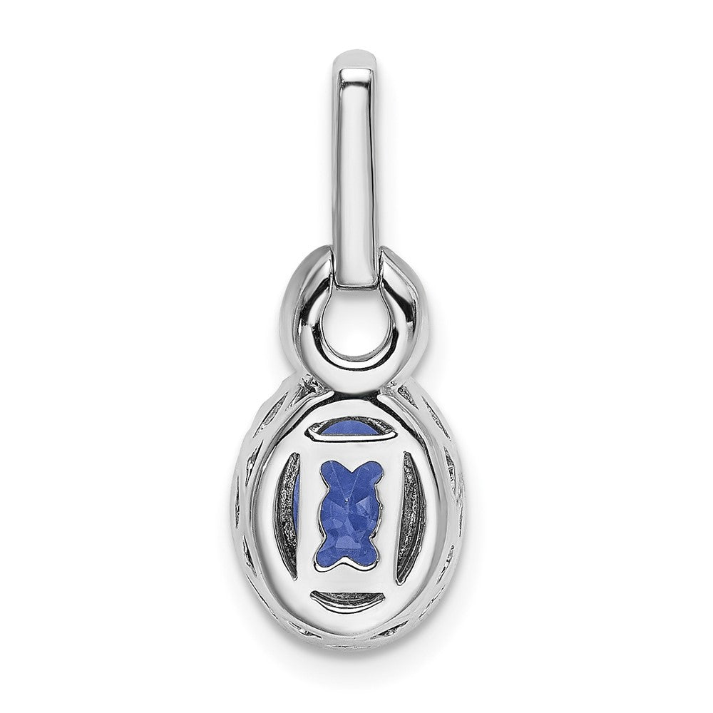 14k White Gold Oval .95 Tanzanite and Diamond Pendant (1.8 grams)