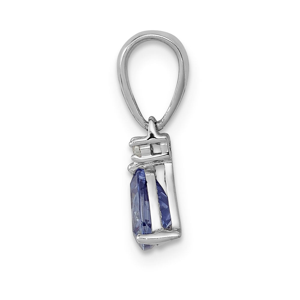 14k White Gold .72 Tanzanite Diamond Pendant (0.45 grams)