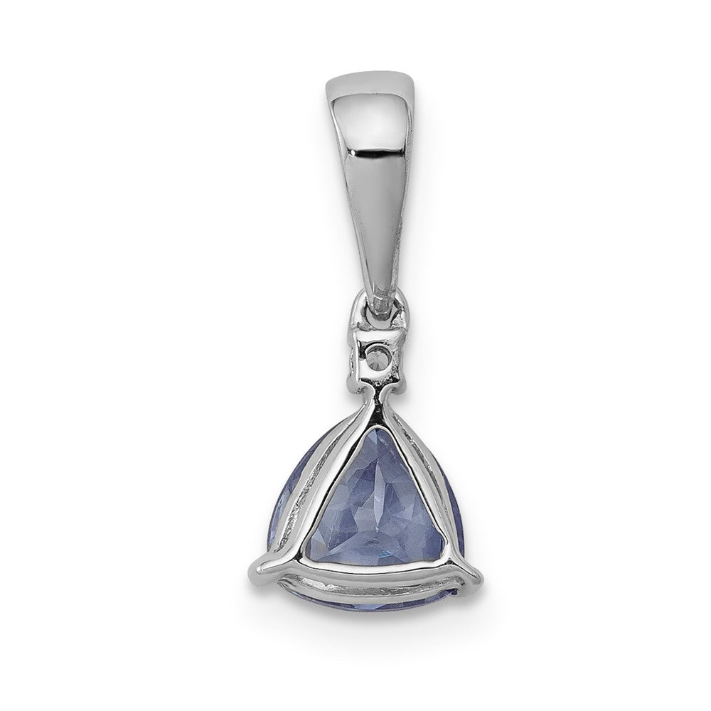 14k White Gold .72 Tanzanite Diamond Pendant (0.45 grams)