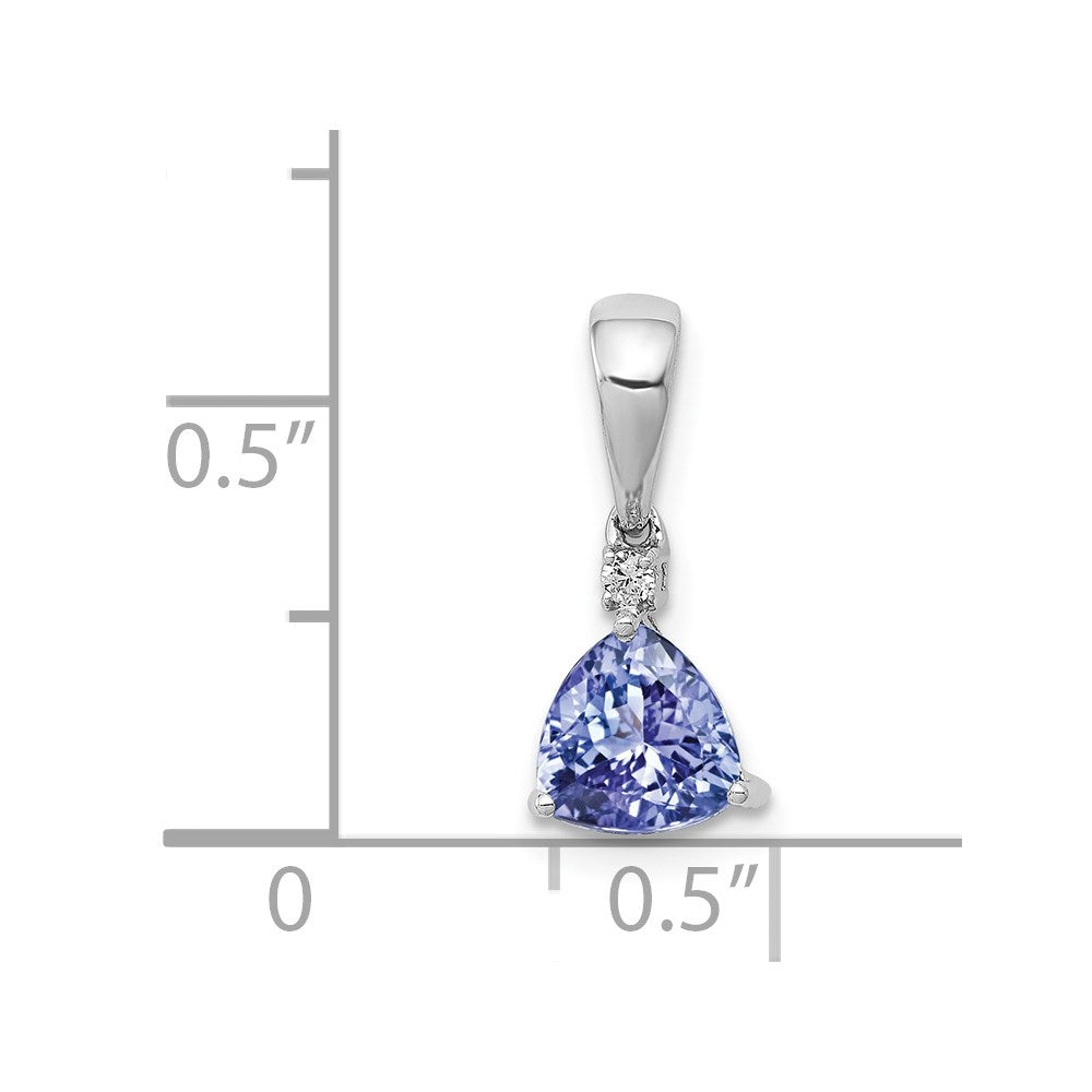 14k White Gold .72 Tanzanite Diamond Pendant (0.45 grams)
