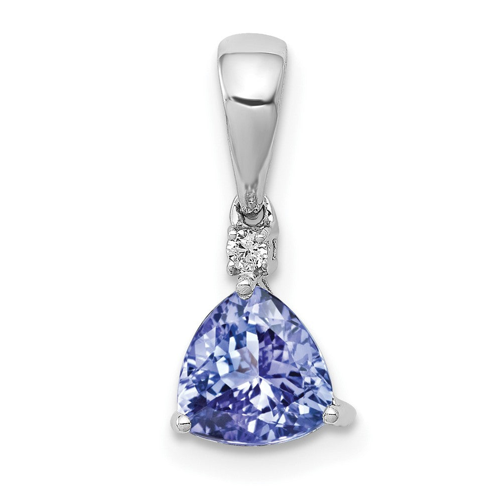14k White Gold .72 Tanzanite Diamond Pendant (0.45 grams)
