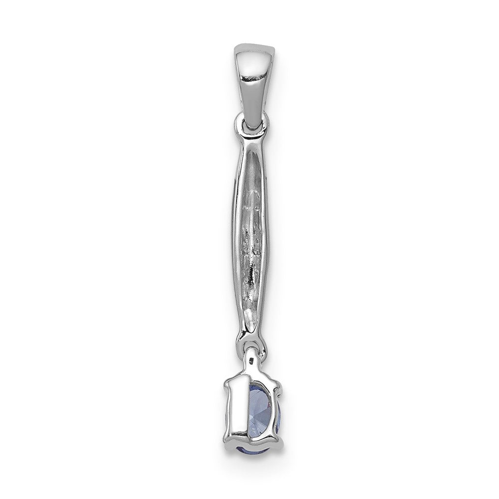 14k White Gold Diamond and .20 Tanzanite Pendant (0.5 grams)