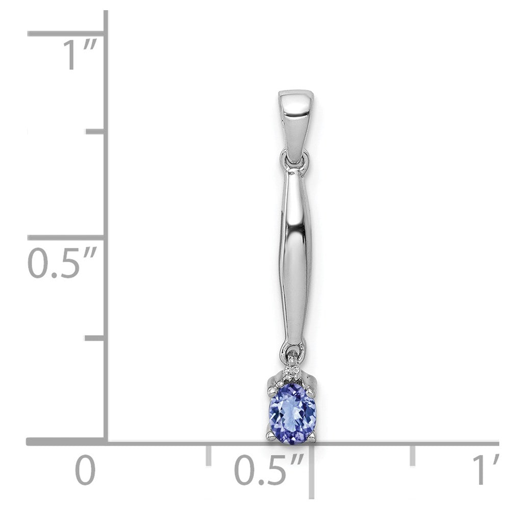 14k White Gold Diamond and .20 Tanzanite Pendant (0.5 grams)