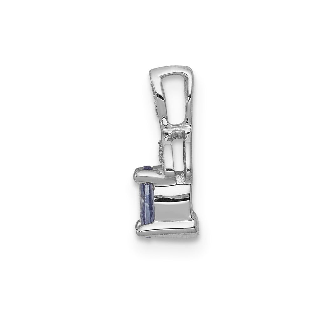 14k White Gold Diamond and .45 Tanzanite Chain Slide (0.55 grams)