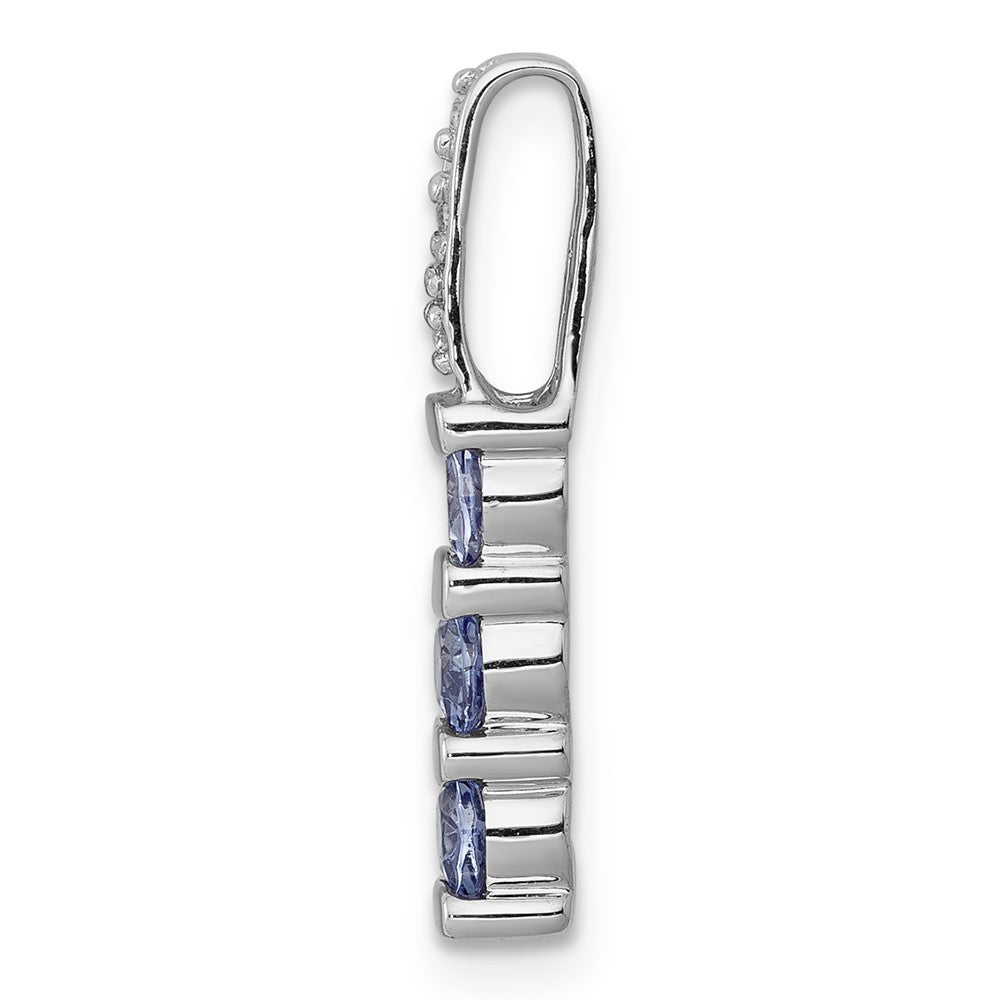 14k White Gold .60 Tanzanite and Diamond Chain Slide (0.95 grams)