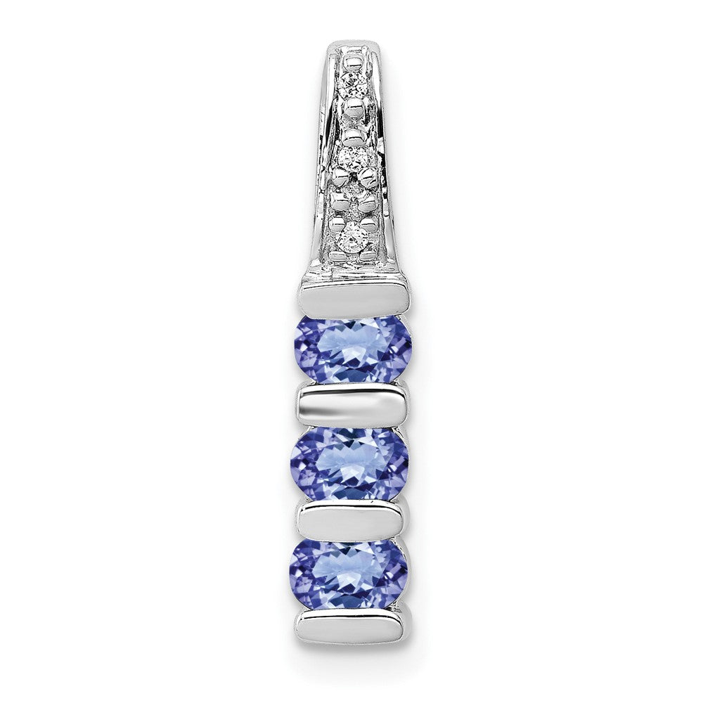 14k White Gold .60 Tanzanite and Diamond Chain Slide (0.95 grams)